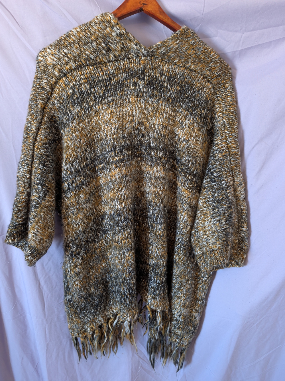 World Market Multicolor Open-Front Fringe Knit Cardigan - Picture 3 of 4